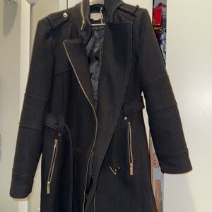 Michael Kors Black Peacoat with Gold Accents